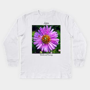 Aster Birth Month Flower September Kids Long Sleeve T-Shirt